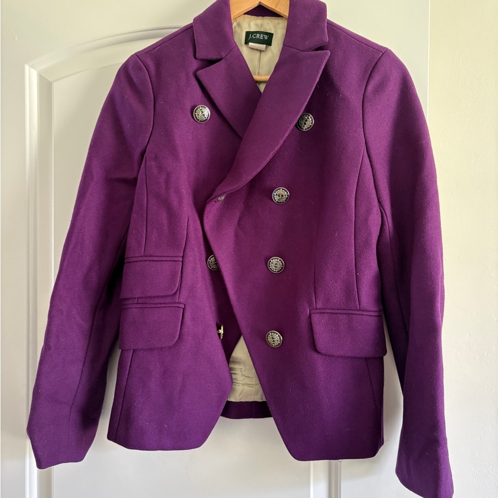 J. Crew Women's Purple Double-Breasted Pea Coat